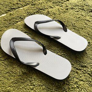Thai Flip Flop Sandal for Men, Size 9 - Black Gray Classic Thongs